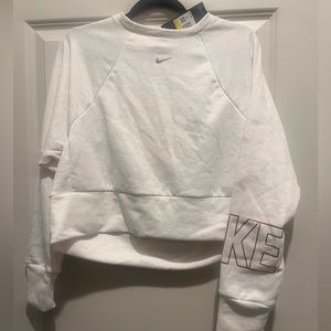 NWT Cream Nike cropped sweatshirt with rose gold - size S
